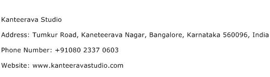 Kanteerava Studio Address Contact Number