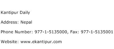 Kantipur Daily Address Contact Number