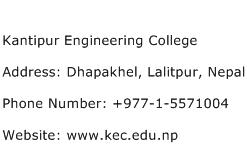 Kantipur Engineering College Address Contact Number