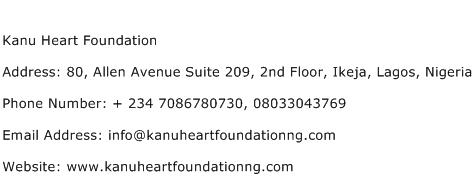 Kanu Heart Foundation Address Contact Number