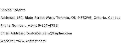 Kaplan Toronto Address Contact Number