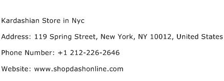 Kardashian Store in Nyc Address Contact Number