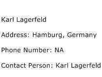 Karl Lagerfeld Address Contact Number
