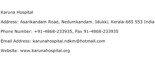 Karuna Hospital Address Contact Number