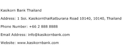 Kasikorn Bank Thailand Address Contact Number