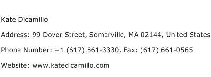 Kate Dicamillo Address Contact Number