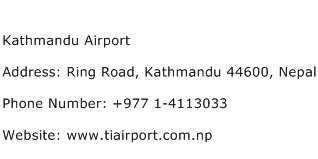Kathmandu Airport Address Contact Number
