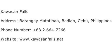 Kawasan Falls Address Contact Number