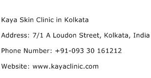 Kaya Skin Clinic in Kolkata Address Contact Number