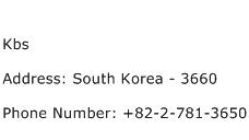 Kbs Address Contact Number