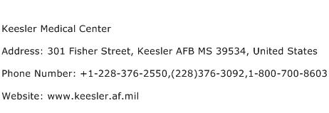 Keesler Medical Center Address Contact Number