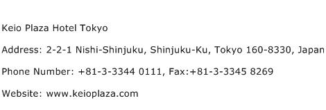 Keio Plaza Hotel Tokyo Address Contact Number