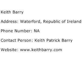 Keith Barry Address Contact Number