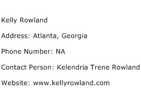 Kelly Rowland Address Contact Number