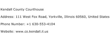 Kendall County Courthouse Address Contact Number