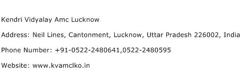 Kendri Vidyalay Amc Lucknow Address Contact Number