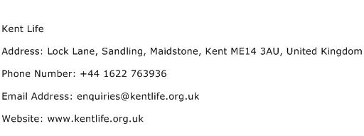 Kent Life Address Contact Number