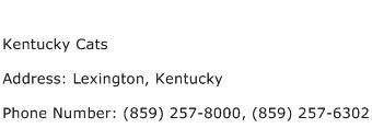 Kentucky Cats Address Contact Number