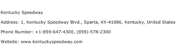 Kentucky Speedway Address Contact Number