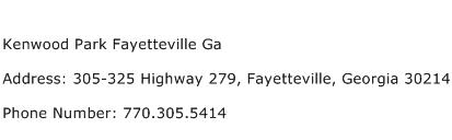 Kenwood Park Fayetteville Ga Address Contact Number