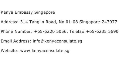 Kenya Embassy Singapore Address Contact Number