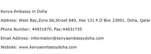 Kenya Embassy in Doha Address Contact Number