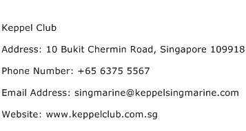 Keppel Club Address Contact Number