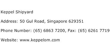 Keppel Shipyard Address Contact Number