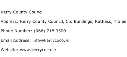 Kerry County Council Address Contact Number