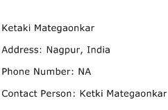 Ketaki Mategaonkar Address Contact Number