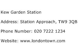 Kew Garden Station Address Contact Number