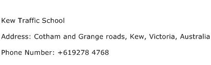 Kew Traffic School Address Contact Number