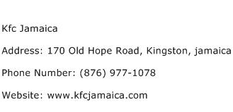 Kfc Jamaica Address Contact Number