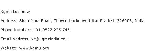Kgmc Lucknow Address Contact Number