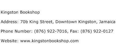 Kingston Bookshop Address Contact Number