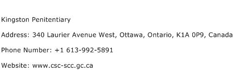 Kingston Penitentiary Address Contact Number