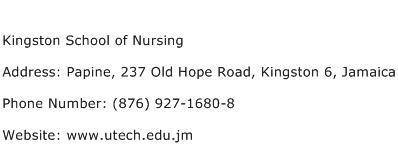 Kingston School of Nursing Address Contact Number