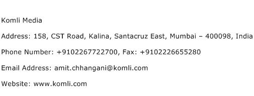 Komli Media Address Contact Number