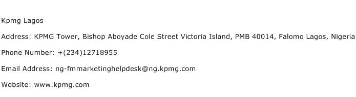 Kpmg Lagos Address Contact Number