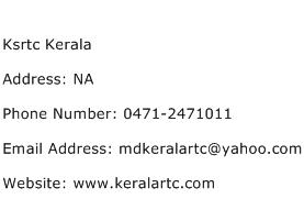 Ksrtc Kerala Address Contact Number