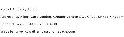 Kuwait Embassy London Address Contact Number