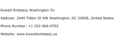 Kuwait Embassy Washington Dc Address Contact Number