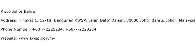 Kwsp Johor Bahru Address Contact Number
