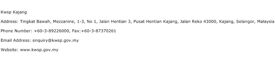 Kwsp Kajang Address Contact Number