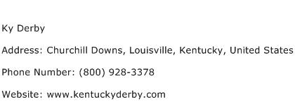 Ky Derby Address Contact Number