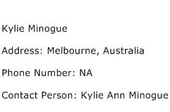 Kylie Minogue Address Contact Number