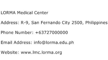 LORMA Medical Center Address Contact Number