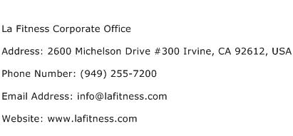 La Fitness Corporate Office Address Contact Number