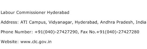 Labour Commissioner Hyderabad Address Contact Number