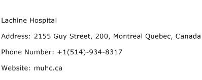 Lachine Hospital Address Contact Number